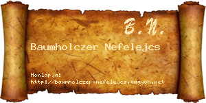 Baumholczer Nefelejcs névjegykártya